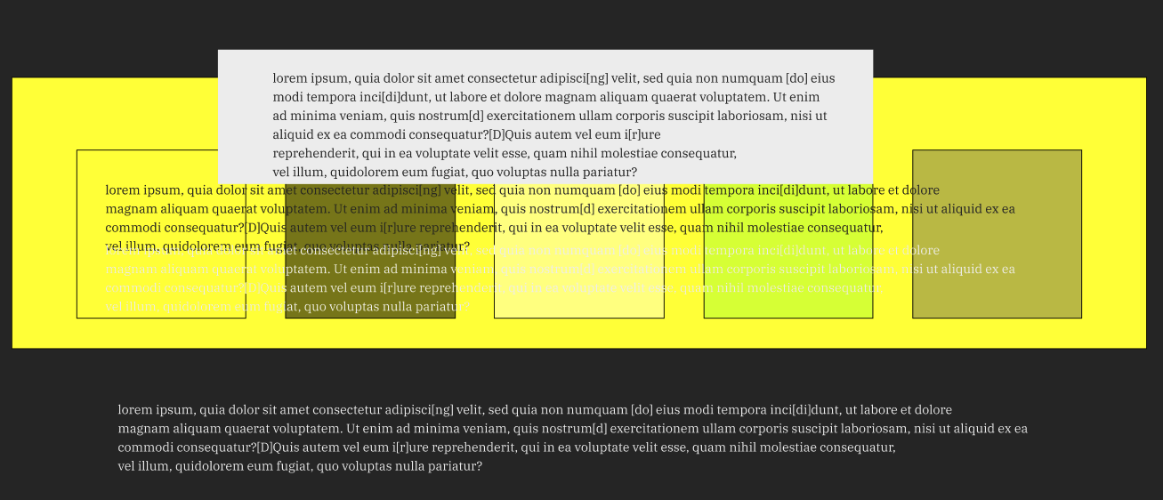 texte sur différentes couleurs